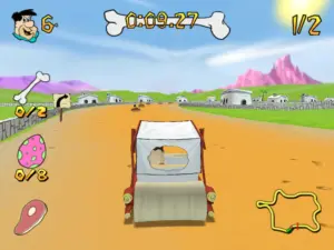 The Flintstones Bedrock Racing-ptbr-ps2 (2)